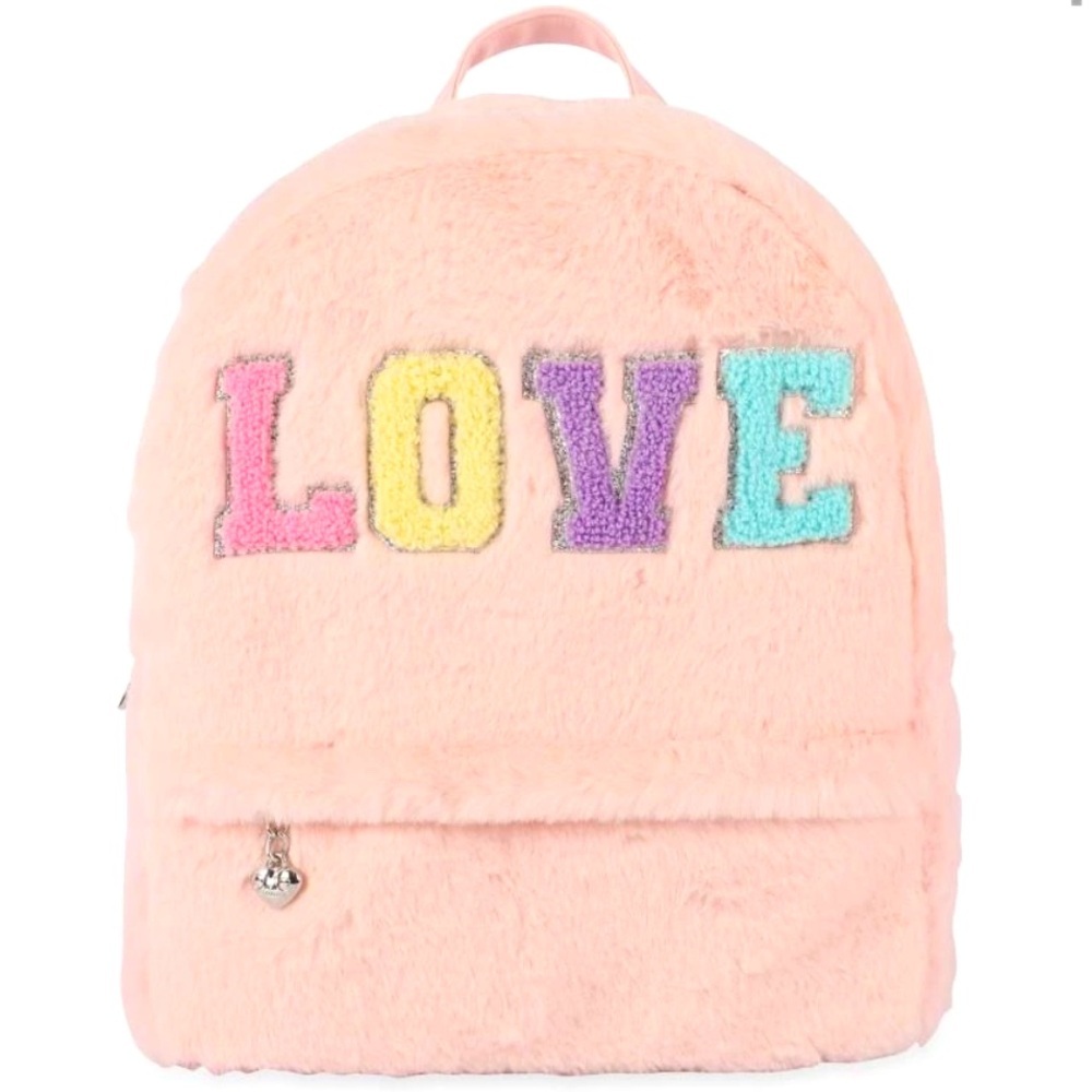 LOL Surprise Kids Fluffy Backpack with LOVE Design - Pink